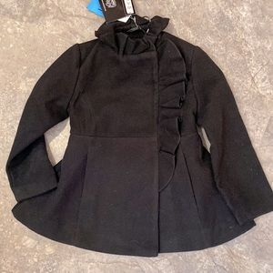 New Rothschild Girls toddler 4T black washable dressy Pea Coat NWT